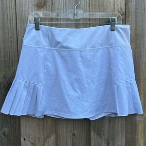Mondetta Women's Pleated Tennis Skirt L White with Built-in Shorts